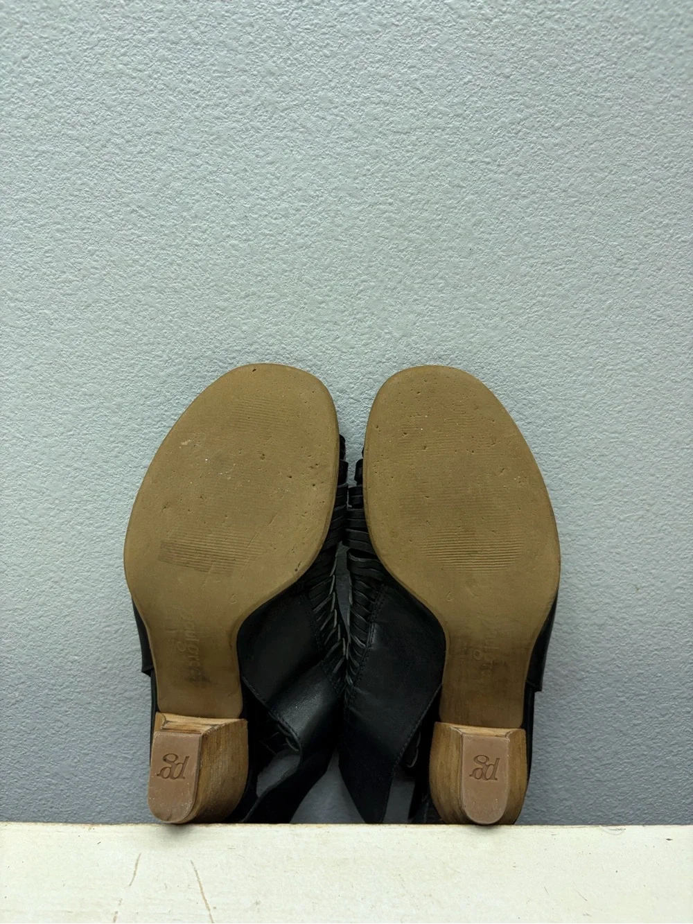 Paul Green Black Leather Miranda Heeled Sandals Size 6